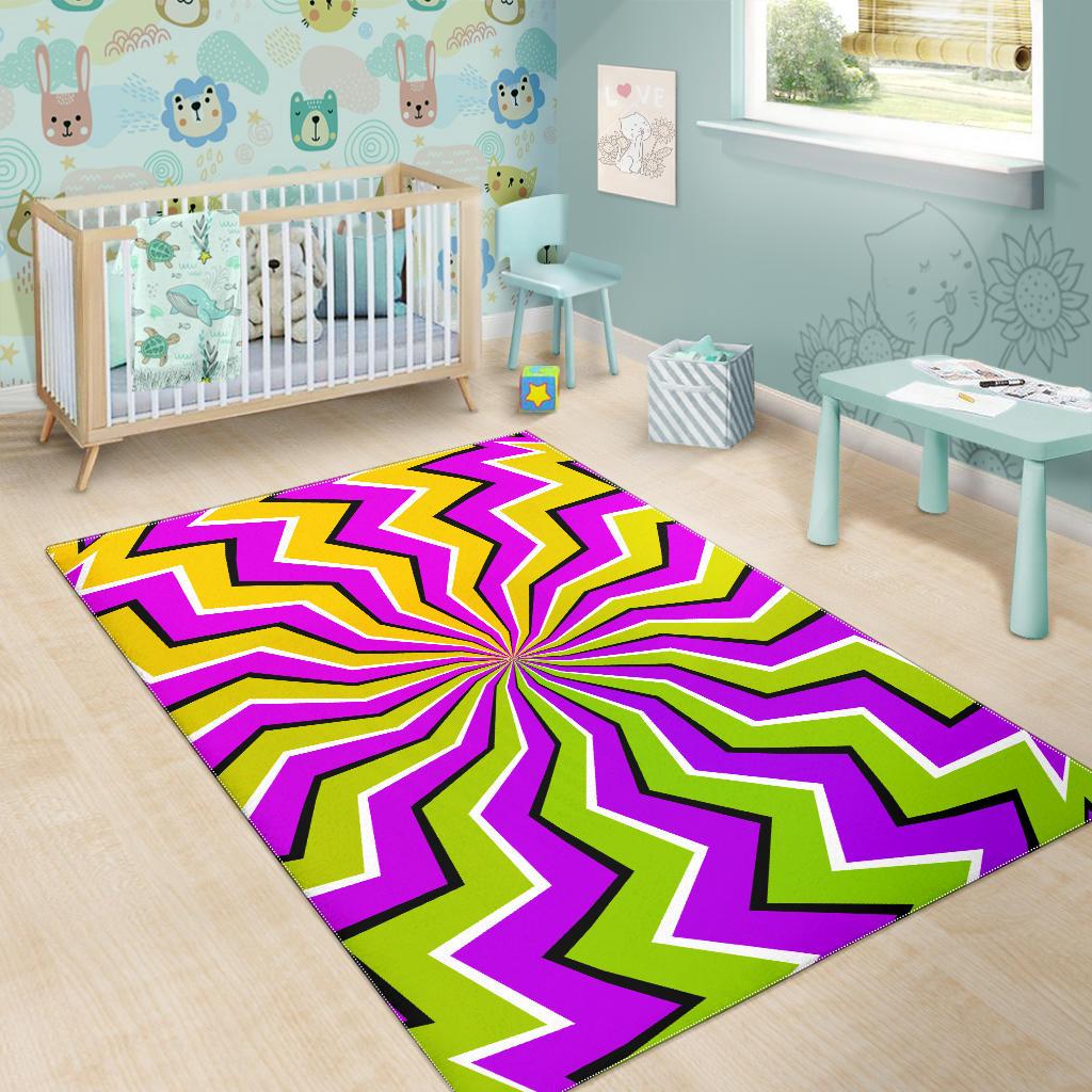 Colorful Dizzy Moving Optical Illusion Area Rug GearFrost