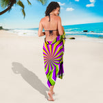 Colorful Dizzy Moving Optical Illusion Beach Sarong Wrap