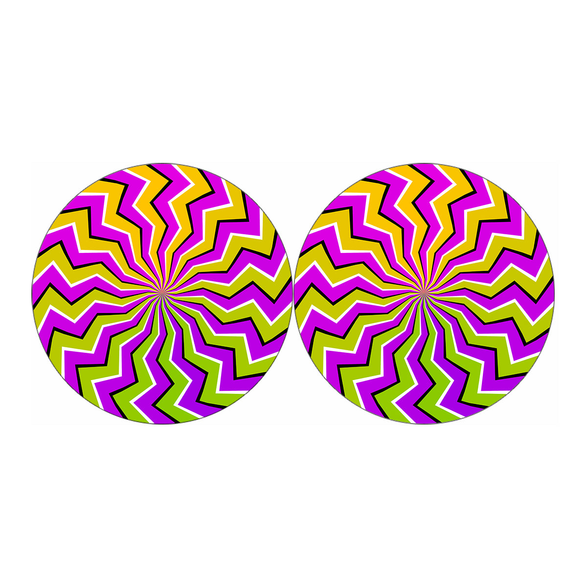 Colorful Dizzy Moving Optical Illusion Car Coasters