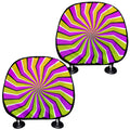 Colorful Dizzy Moving Optical Illusion Car Headrest Covers