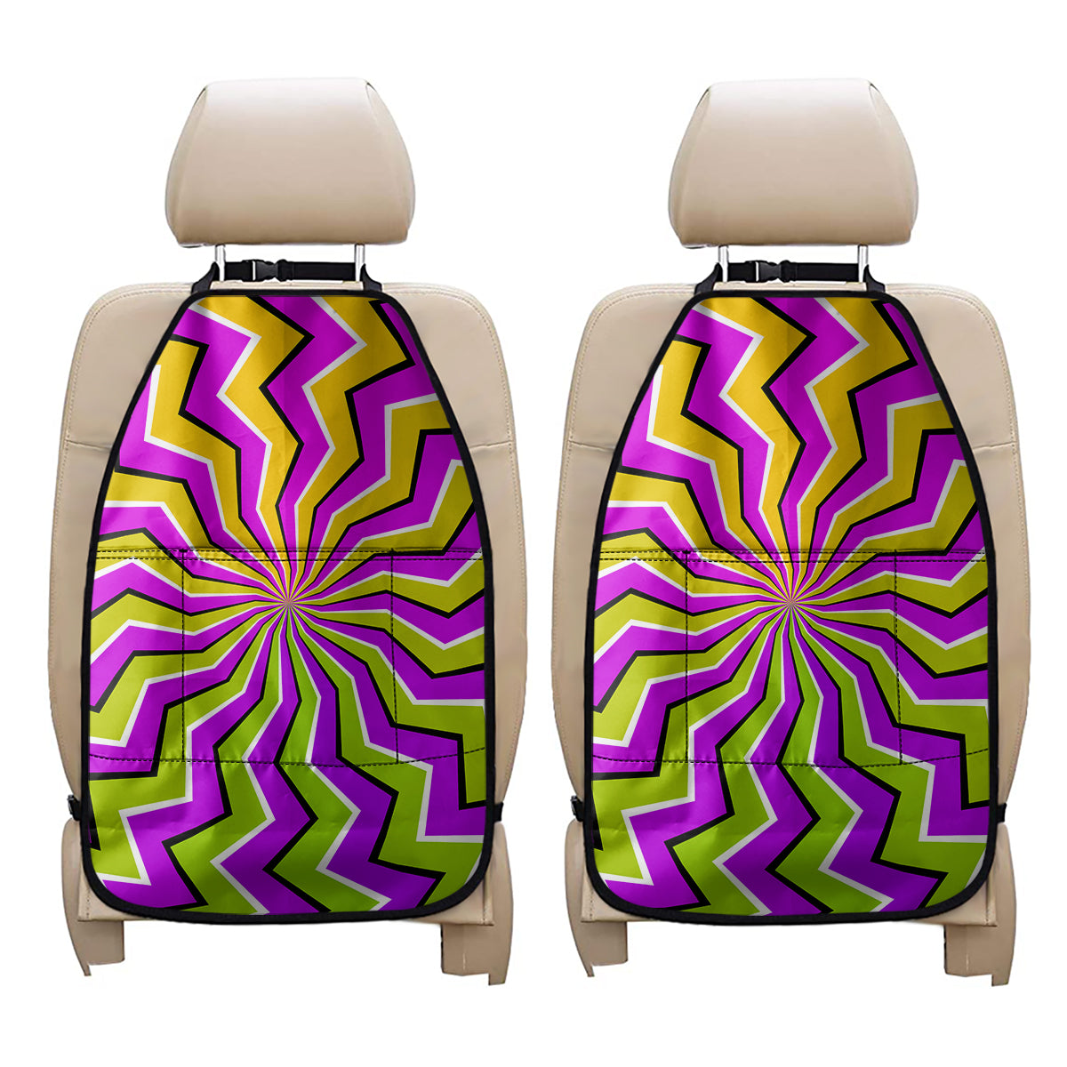 Colorful Dizzy Moving Optical Illusion Car Seat Organizers