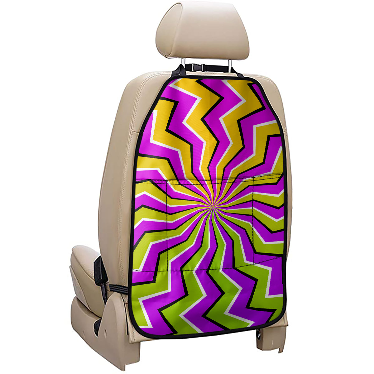 Colorful Dizzy Moving Optical Illusion Car Seat Organizers