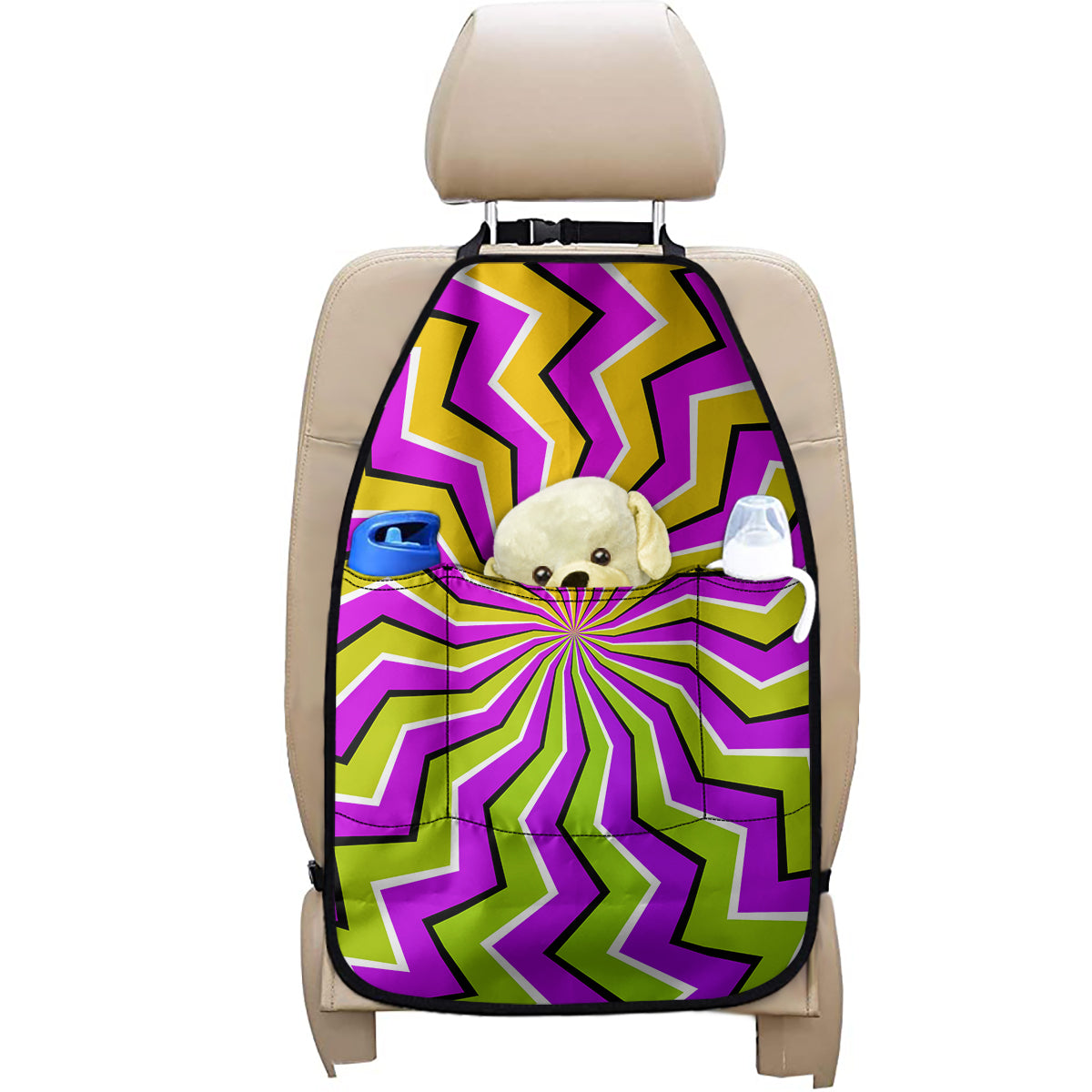 Colorful Dizzy Moving Optical Illusion Car Seat Organizers