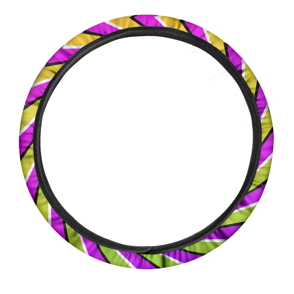 Colorful Dizzy Moving Optical Illusion Car Steering Wheel Cover
