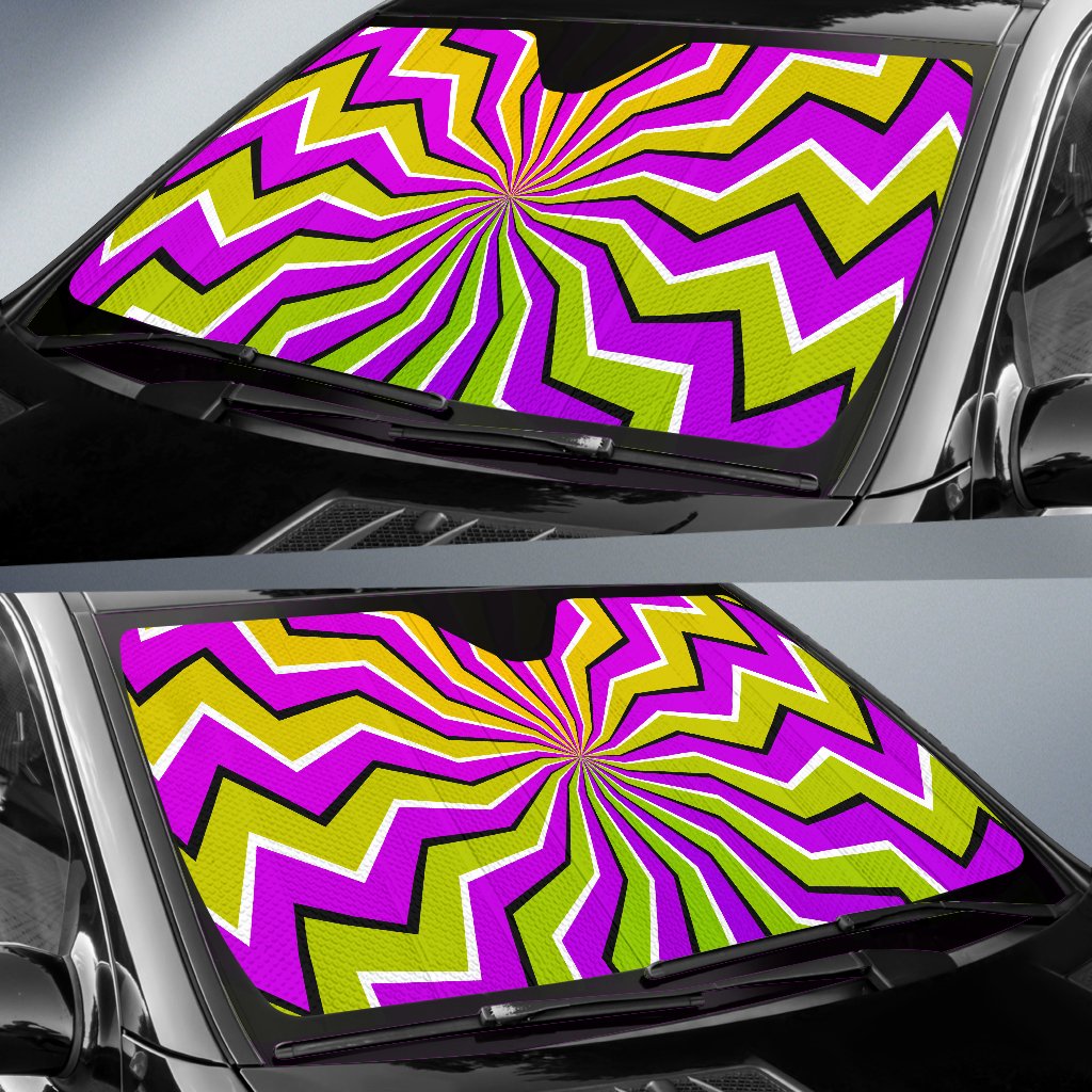 Colorful Dizzy Moving Optical Illusion Car Sun Shade GearFrost