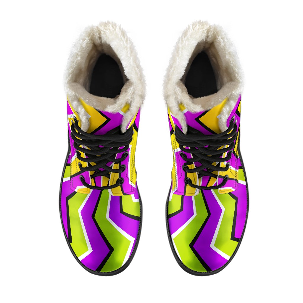 Colorful Dizzy Moving Optical Illusion Comfy Boots GearFrost
