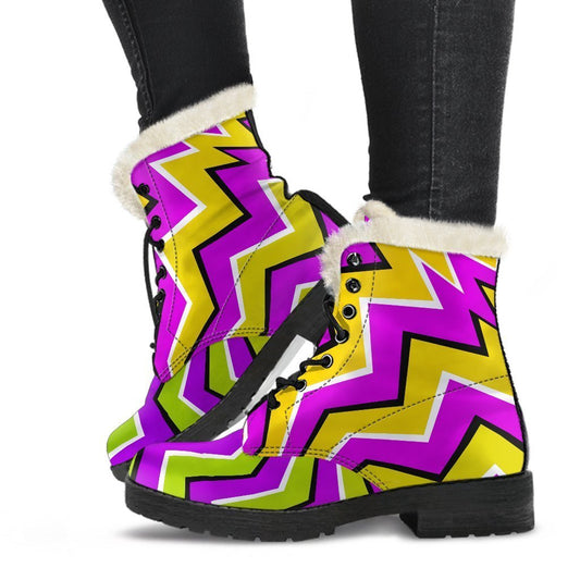 Colorful Dizzy Moving Optical Illusion Comfy Boots GearFrost