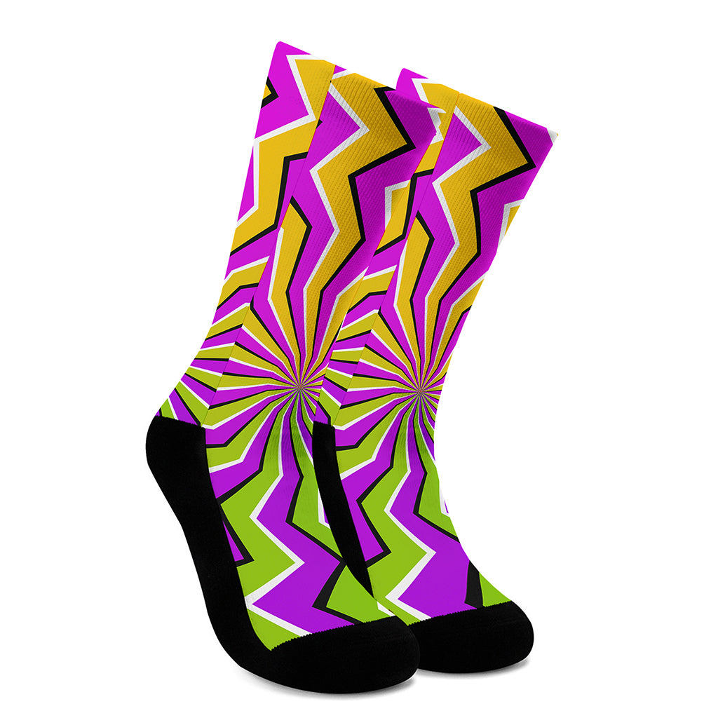 Colorful Dizzy Moving Optical Illusion Crew Socks