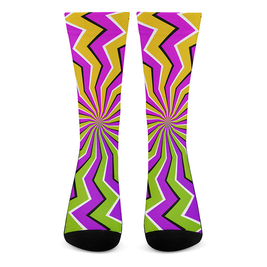 Colorful Dizzy Moving Optical Illusion Crew Socks