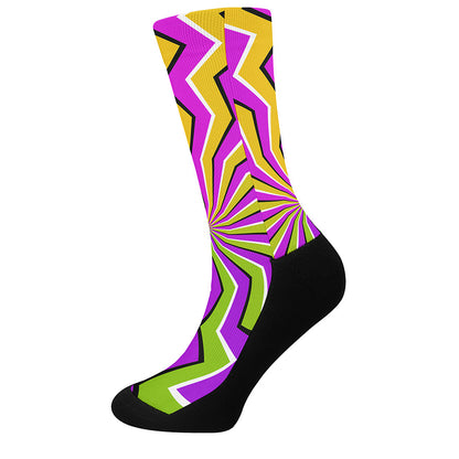 Colorful Dizzy Moving Optical Illusion Crew Socks