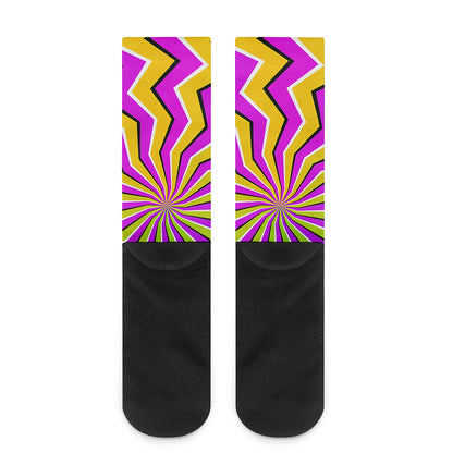 Colorful Dizzy Moving Optical Illusion Crew Socks