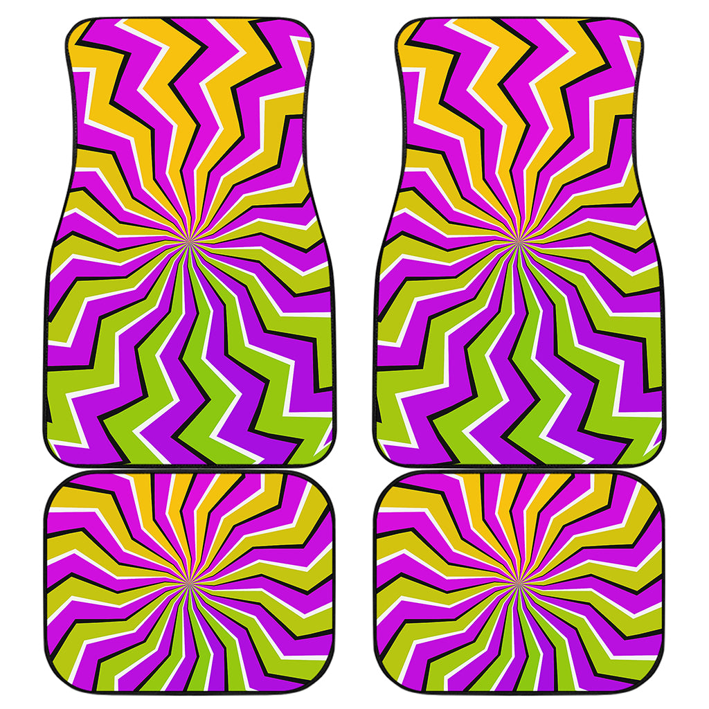 Colorful Dizzy Moving Optical Illusion Front and Back Car Floor Mats