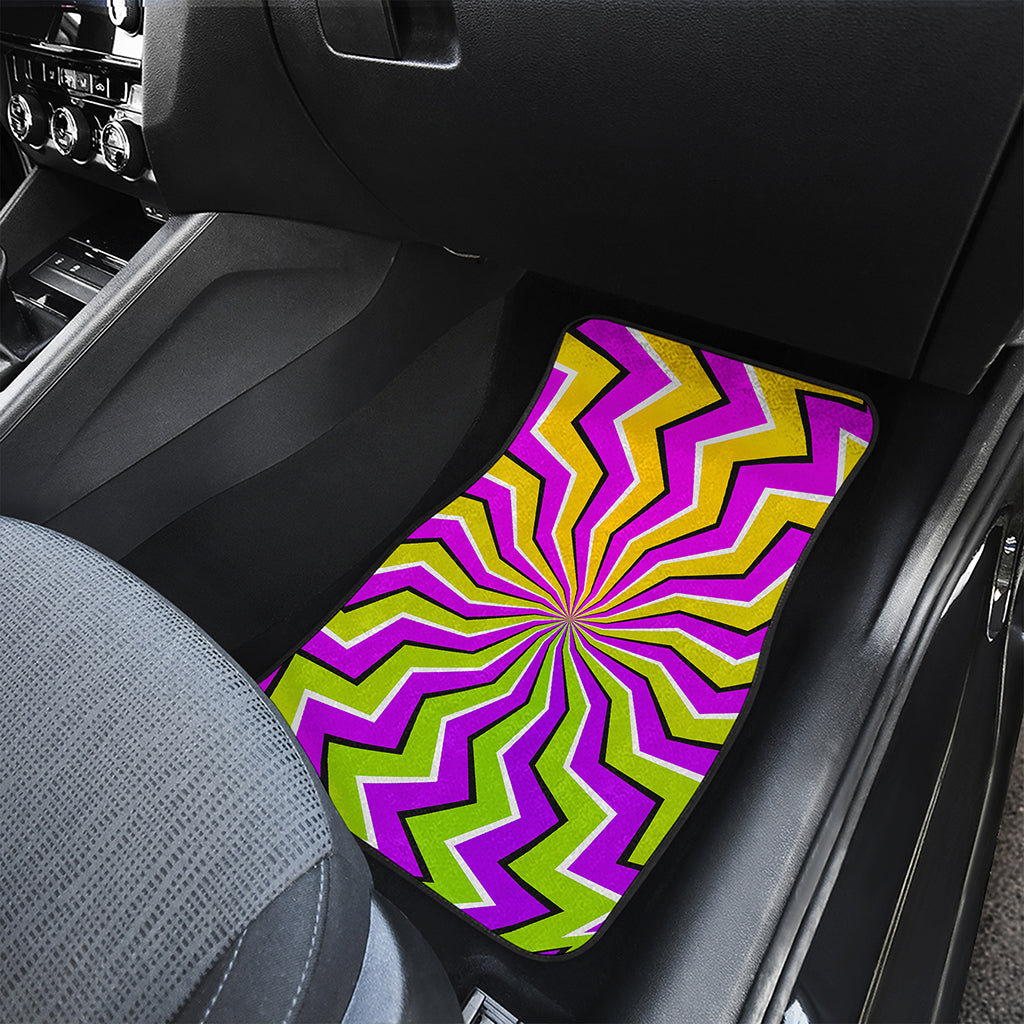 Colorful Dizzy Moving Optical Illusion Front and Back Car Floor Mats