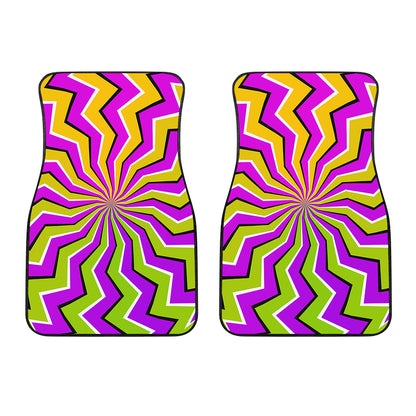 Colorful Dizzy Moving Optical Illusion Front Car Floor Mats