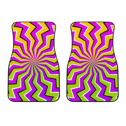 Colorful Dizzy Moving Optical Illusion Front Car Floor Mats