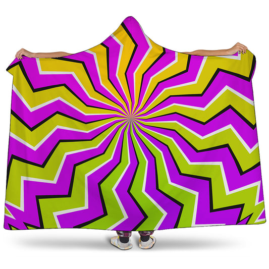 Colorful Dizzy Moving Optical Illusion Hooded Blanket