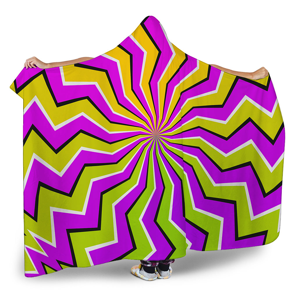 Colorful Dizzy Moving Optical Illusion Hooded Blanket