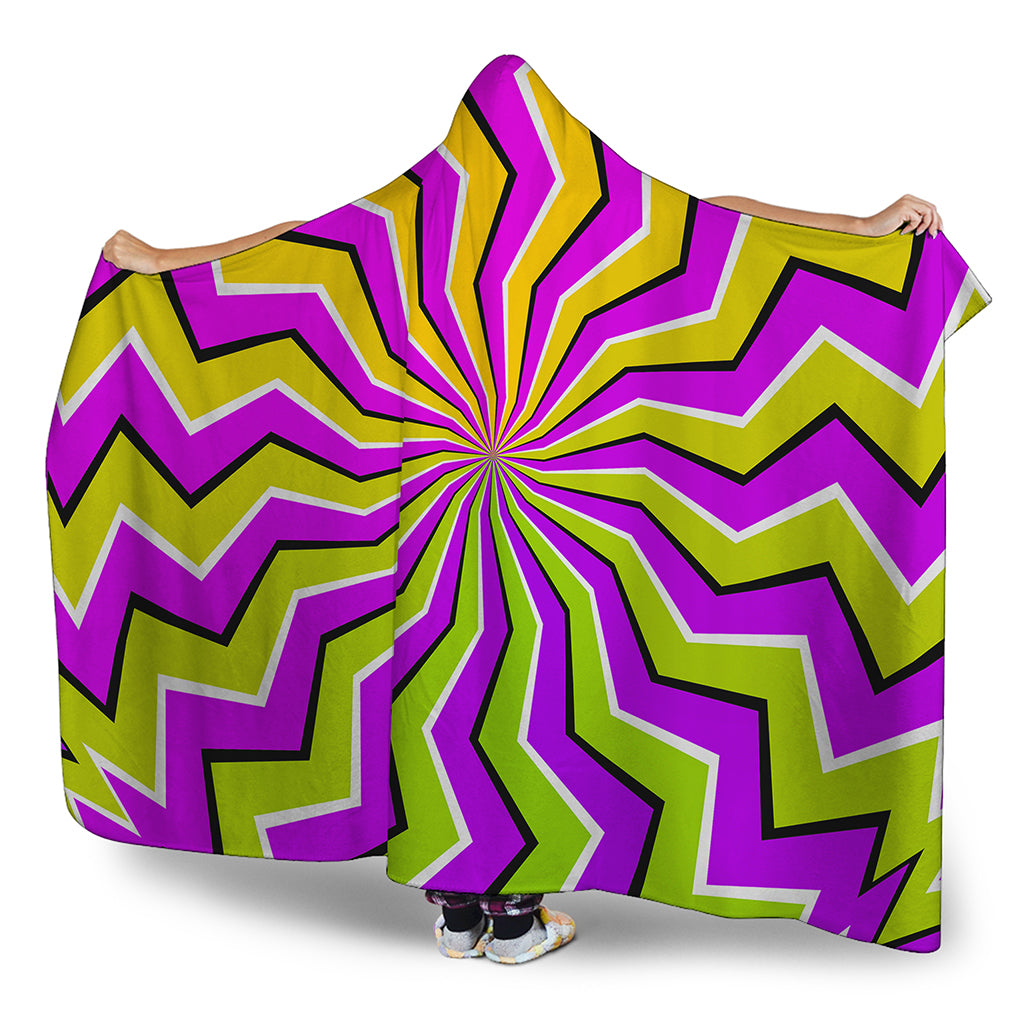Colorful Dizzy Moving Optical Illusion Hooded Blanket