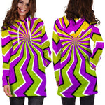 Colorful Dizzy Moving Optical Illusion Hoodie Dress GearFrost