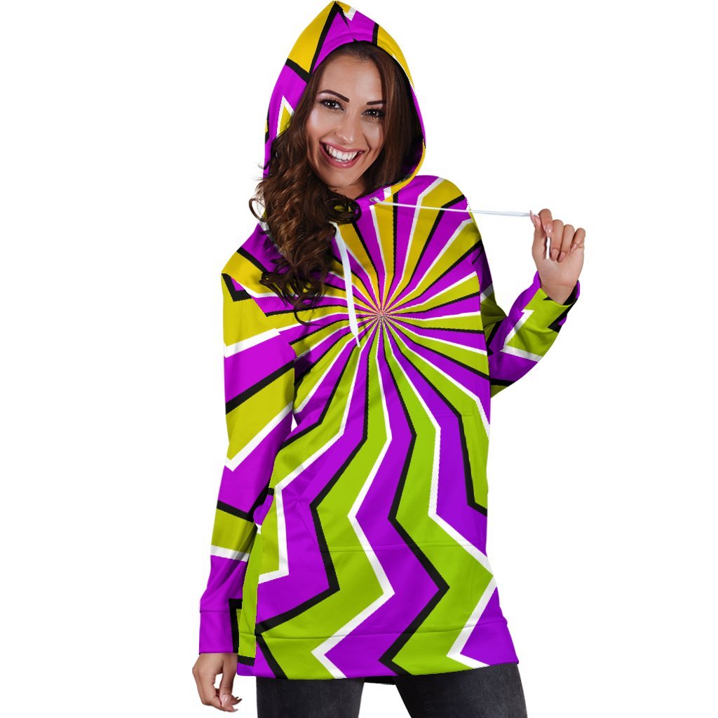 Colorful Dizzy Moving Optical Illusion Hoodie Dress GearFrost