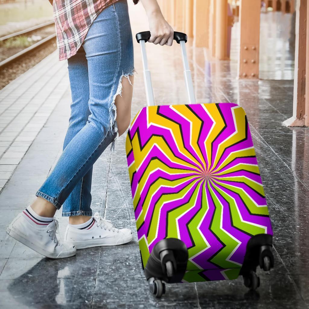 Colorful Dizzy Moving Optical Illusion Luggage Cover GearFrost