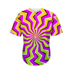 Colorful Dizzy Moving Optical Illusion Men's Baseball Jersey