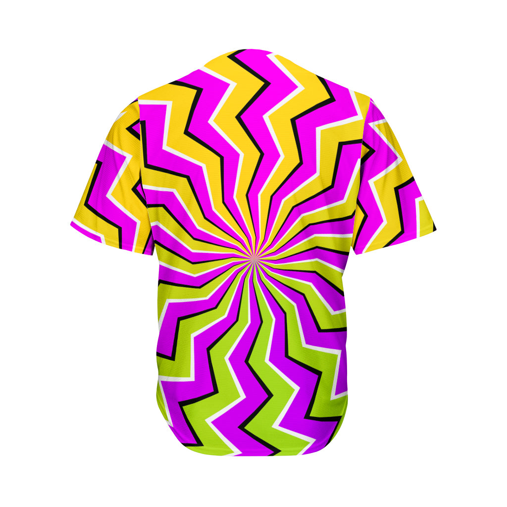 Colorful Dizzy Moving Optical Illusion Men's Baseball Jersey