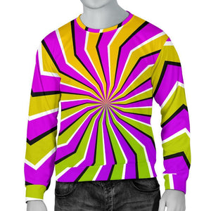 Colorful Dizzy Moving Optical Illusion Men's Crewneck Sweatshirt GearFrost
