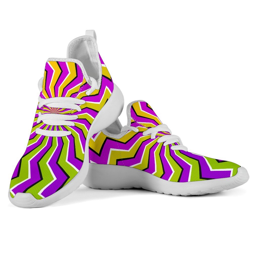 Colorful Dizzy Moving Optical Illusion Mesh Knit Shoes GearFrost