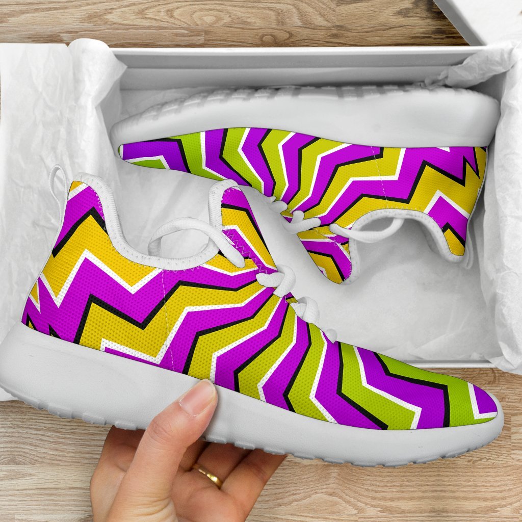 Colorful Dizzy Moving Optical Illusion Mesh Knit Shoes GearFrost