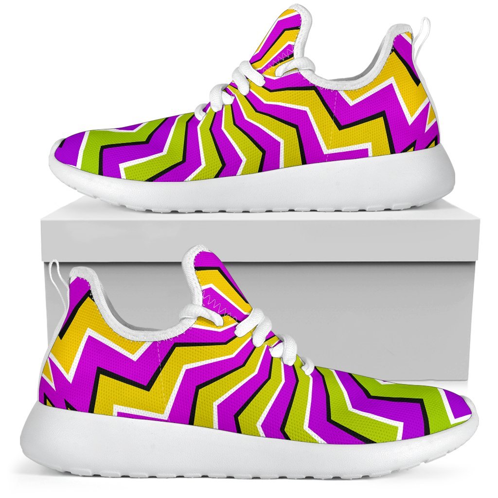 Colorful Dizzy Moving Optical Illusion Mesh Knit Shoes GearFrost