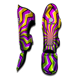 Colorful Dizzy Moving Optical Illusion Muay Thai Shin Guard