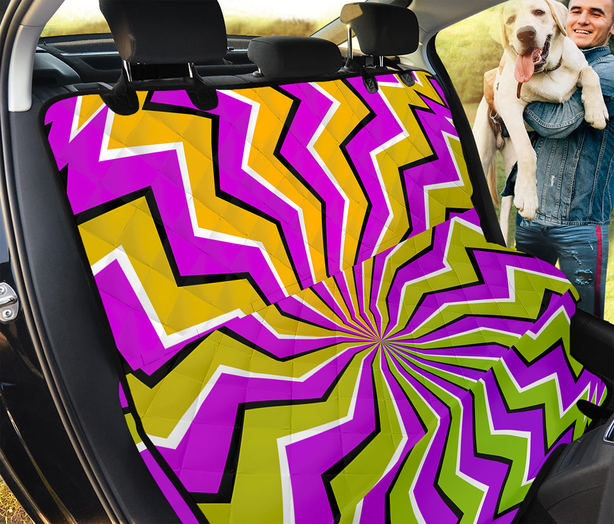 Colorful Dizzy Moving Optical Illusion Pet Car Back Seat Cover