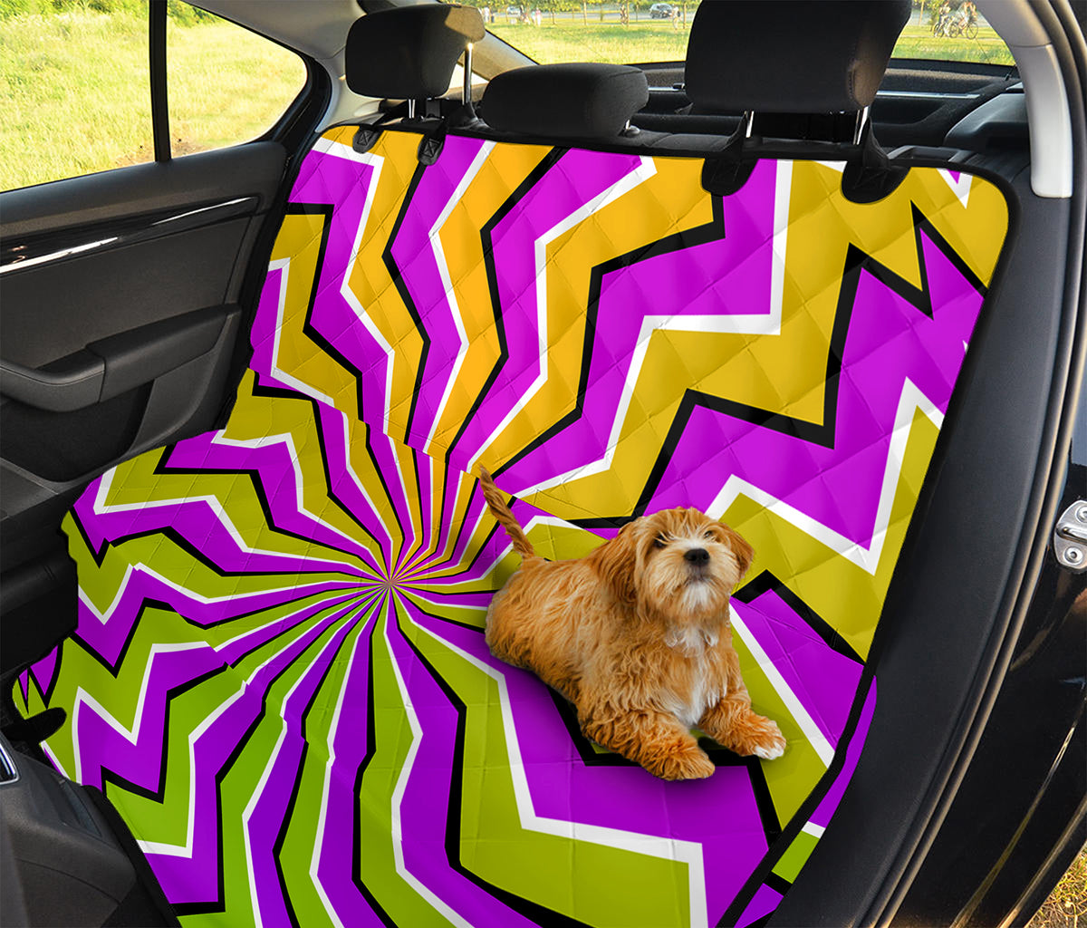 Colorful Dizzy Moving Optical Illusion Pet Car Back Seat Cover