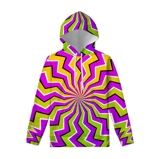 Colorful Dizzy Moving Optical Illusion Pullover Hoodie