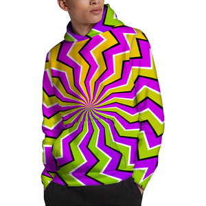 Colorful Dizzy Moving Optical Illusion Pullover Hoodie