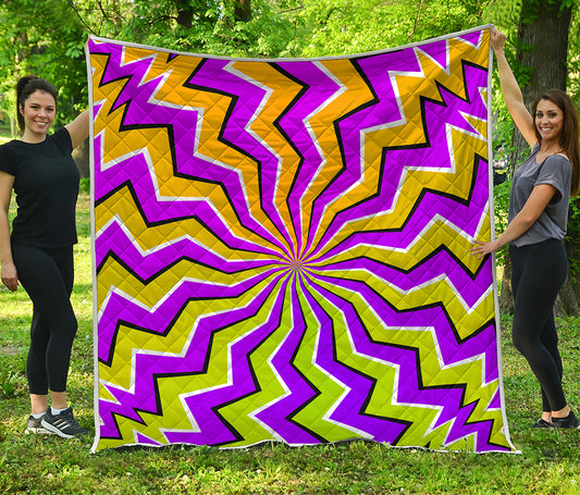 Colorful Dizzy Moving Optical Illusion Quilt