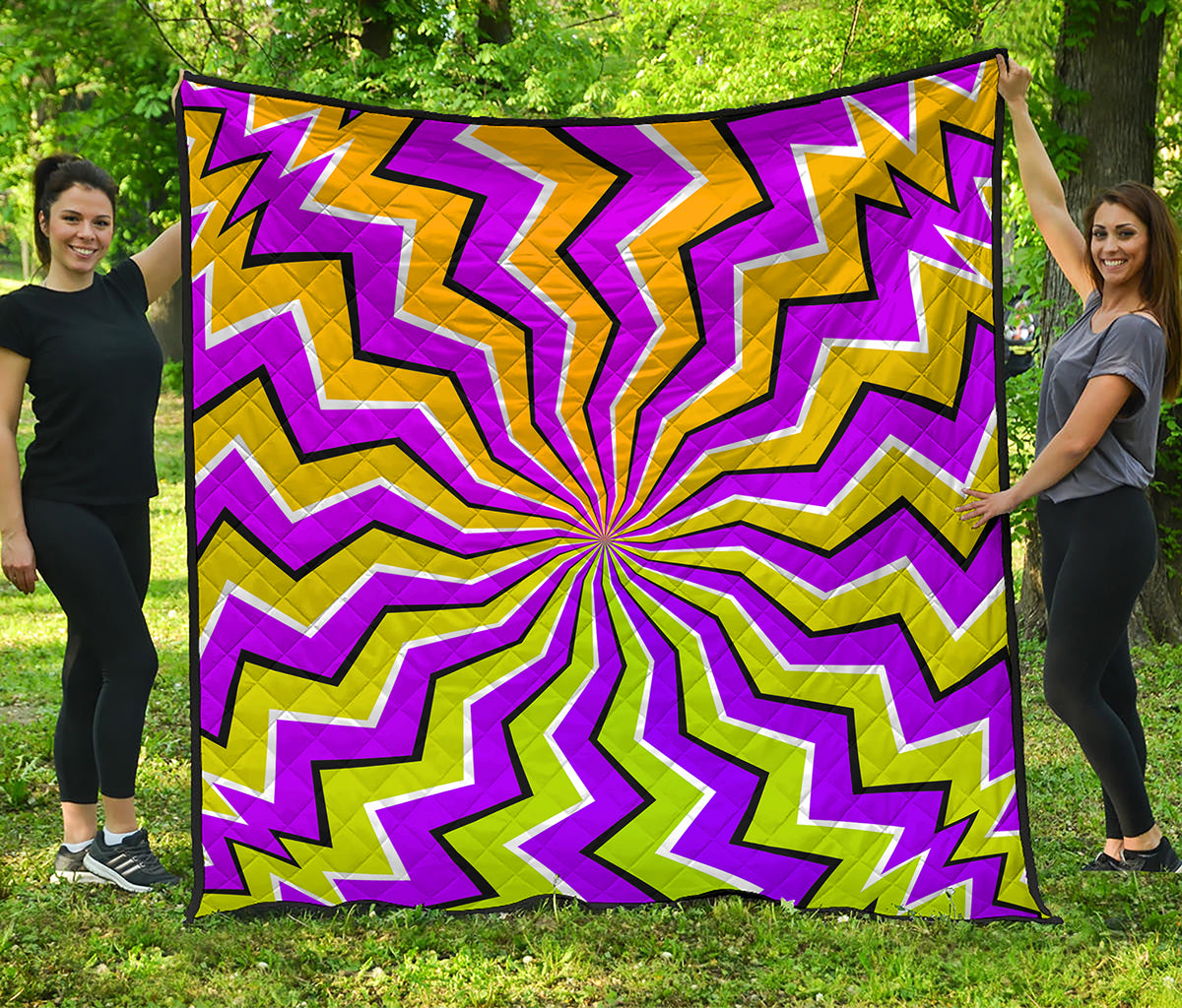 Colorful Dizzy Moving Optical Illusion Quilt