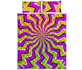 Colorful Dizzy Moving Optical Illusion Quilt Bed Set