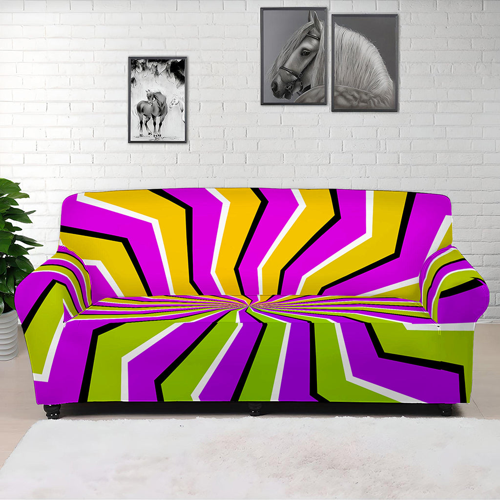 Colorful Dizzy Moving Optical Illusion Sofa Cover