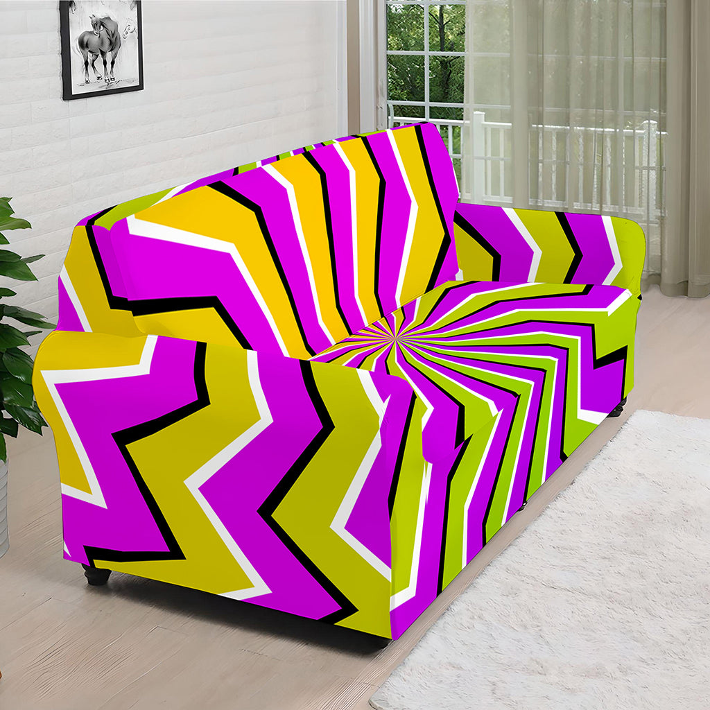 Colorful Dizzy Moving Optical Illusion Sofa Cover