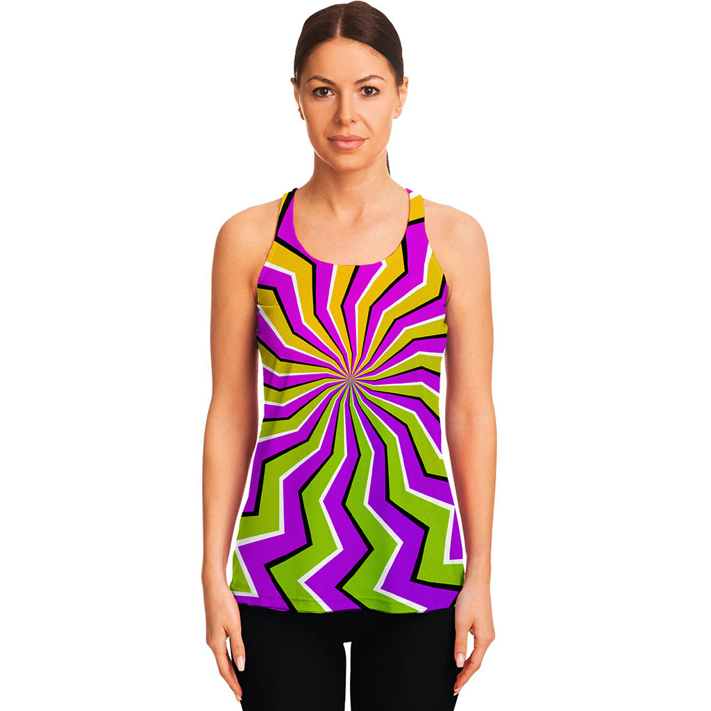 Colorful Dizzy Moving Optical Illusion Women's Racerback Tank Top