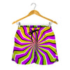Colorful Dizzy Moving Optical Illusion Women's Shorts