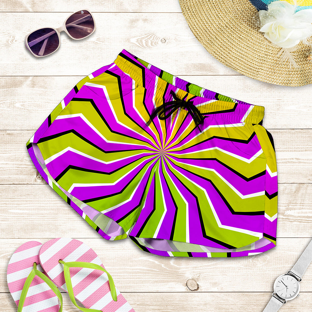 Colorful Dizzy Moving Optical Illusion Women's Shorts