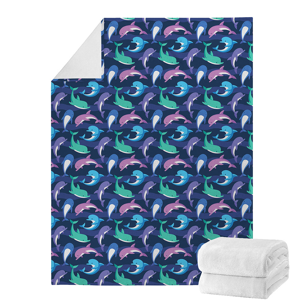 Colorful Dolphin Pattern Print Blanket