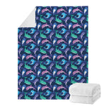 Colorful Dolphin Pattern Print Blanket