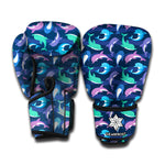 Colorful Dolphin Pattern Print Boxing Gloves