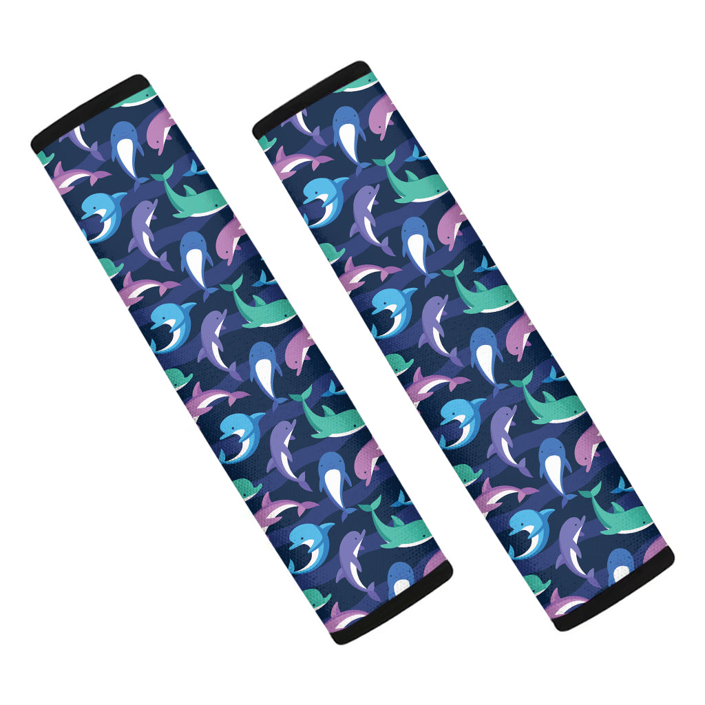 Colorful Dolphin Pattern Print Car Seat Belt Covers