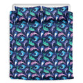 Colorful Dolphin Pattern Print Duvet Cover Bedding Set