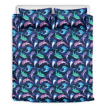 Colorful Dolphin Pattern Print Duvet Cover Bedding Set